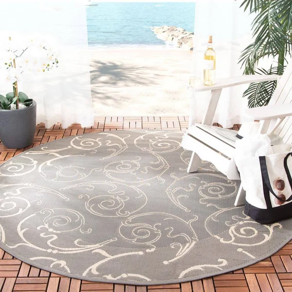 Safavieh Courtyard Grey - Natural Outdoor Area Rug - CY2665-3606 - 8& x 11&