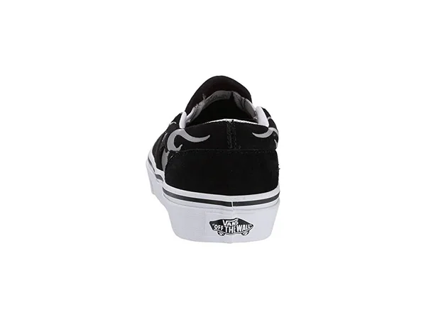 Vans Kids Suede Flame Slip-On (Black/True White) 11.5 Kids