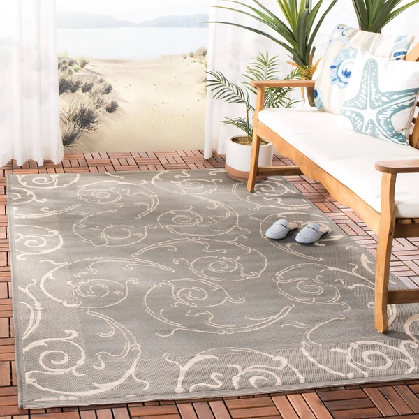Safavieh Courtyard Grey - Natural Outdoor Area Rug - CY2665-3606 - 8& x 11&