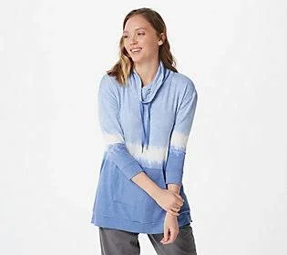 Koolaburra by Ugg Brushed Back French 3/4 Sleeve Pullover - Size 3X, BlueOmbreStripe