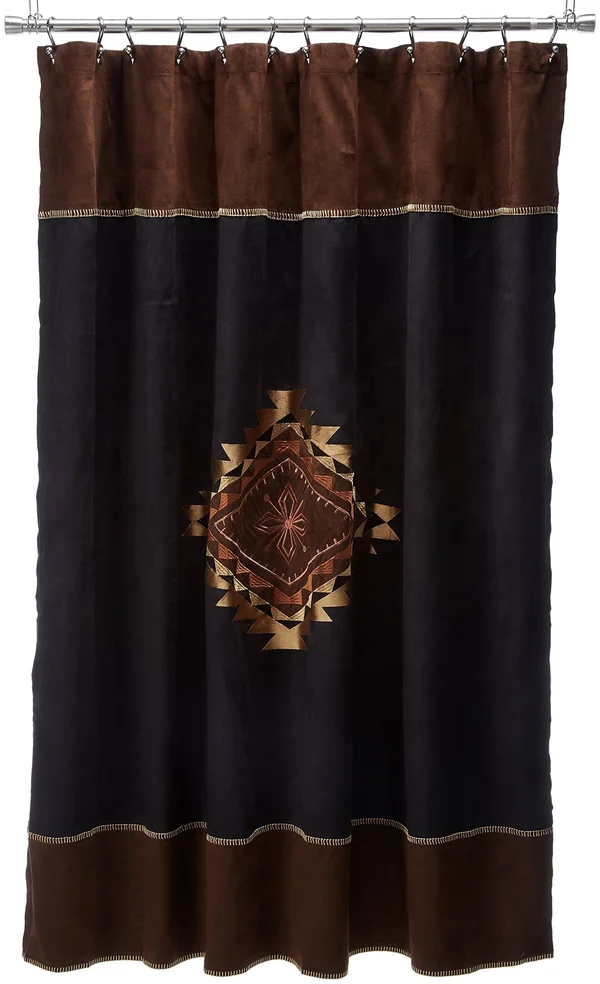 Avanti Mojave Fabric Shower Curtain - Black