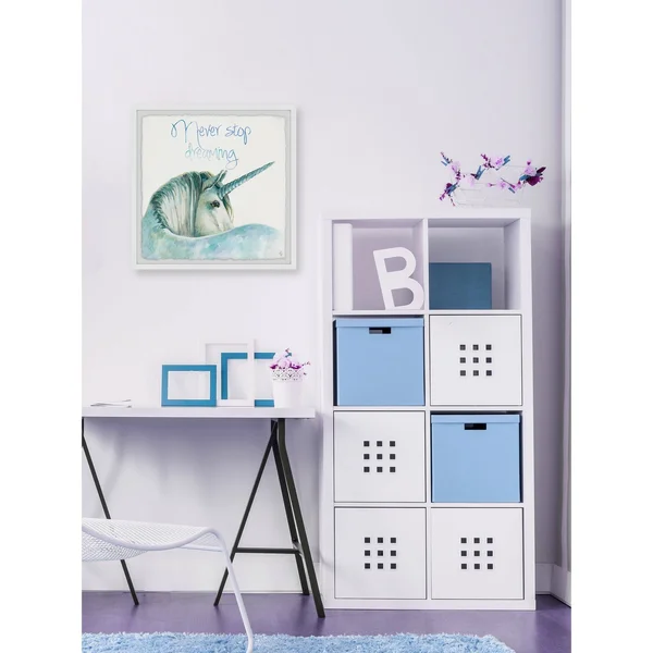Marmont Hill Blue Unicorn Dreams II Framed Wall Art - Size: 32 x 32