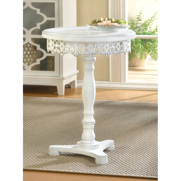 Flourish Pedestal Table, White
