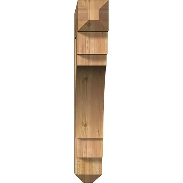 Ekena Millwork BKT06X38X38MRC04RWR 6x22W x 38x22D x 38x22H Merced Craftsman Rough Sawn BRACKET - Western Red Cedar