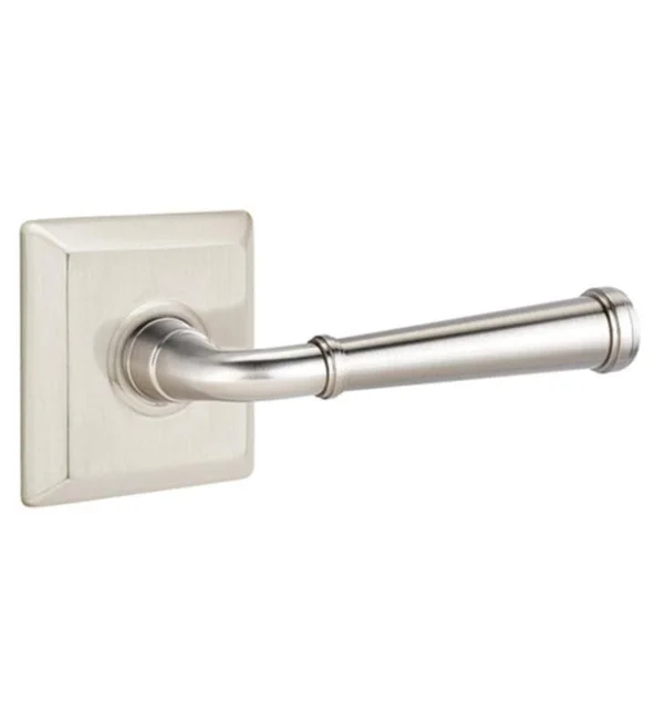 Emtek 8131TUS7RH Passage Turino Lever with Quincy Rose Finish: French Antique Brass - Handle Orientation: Right