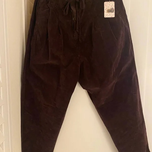 Free People Margate Corduroy Pants - Burgundy - Large