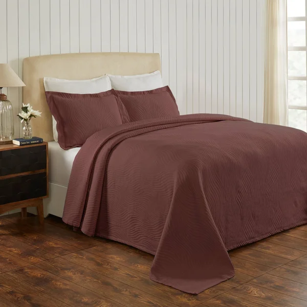Miranda Haus Laurence Cotton Jacquard Matelasse Bedspread Set (White - Full)