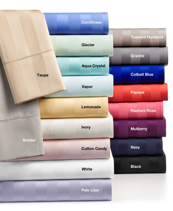 Charter Club Damask 1.5x22 Stripe 100% Supima Cotton 550 Thread Count Pillowcase Pair, King, Created for Macy&s - Saffron Gold