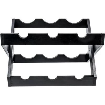 Rustic Foldable Countertop Wine Rack 6-Bottles, Torched Wood (Black) Gracie Oaks Finish: Black