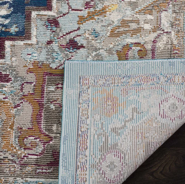 Safavieh Aria ARA119B 5&1x22 x 7&6x22 Blue - Beige Area Rug