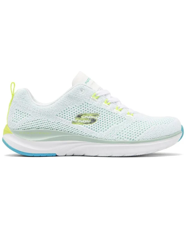 Skechers Women's Ultra Groove Sneakers - White/Turquoise, 9.5