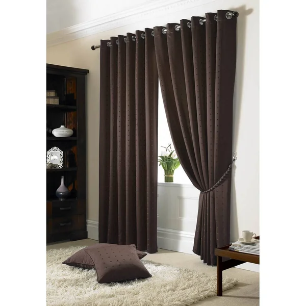 (W90x22 x D72x22 (229cm x 183Cm)) Heavyweight Dobby Fabric Fully Lined Ready Made Eyelet Curtains