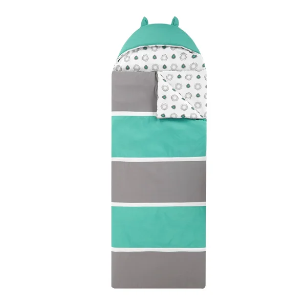 Chic Home Holger Sleeping Bag with Cat Ear Hood with Geometric Pattern, Navy/Red/White, Size: Twin Xlong
