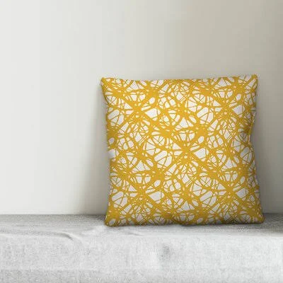 McLachlan Throw Pillow Wrought Studio Color: Yellow - Size: 18x22 x 18x22