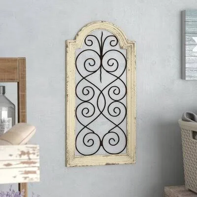 Lark Manor Ivory Wood/Metal Wall D閏or