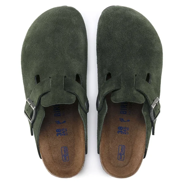 Birkenstock Boston Soft Footbed - Suede Stone Coin, 36, Regular