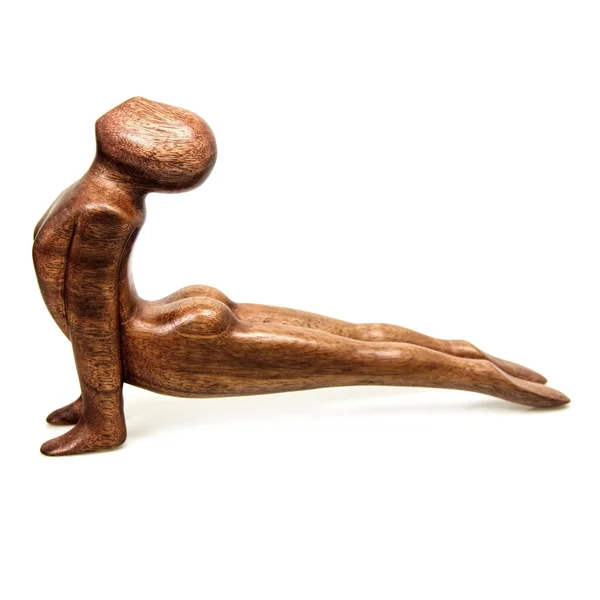 NOVICA Brown Yoga Suar Wood Sculpture - 7x22 Tall &Yoga Cobra Pose&