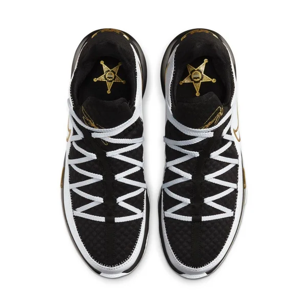 Nike Lebron 17 Low - Mens Basketball Shoes - White/Metallic Gold/Black - Size 7.5