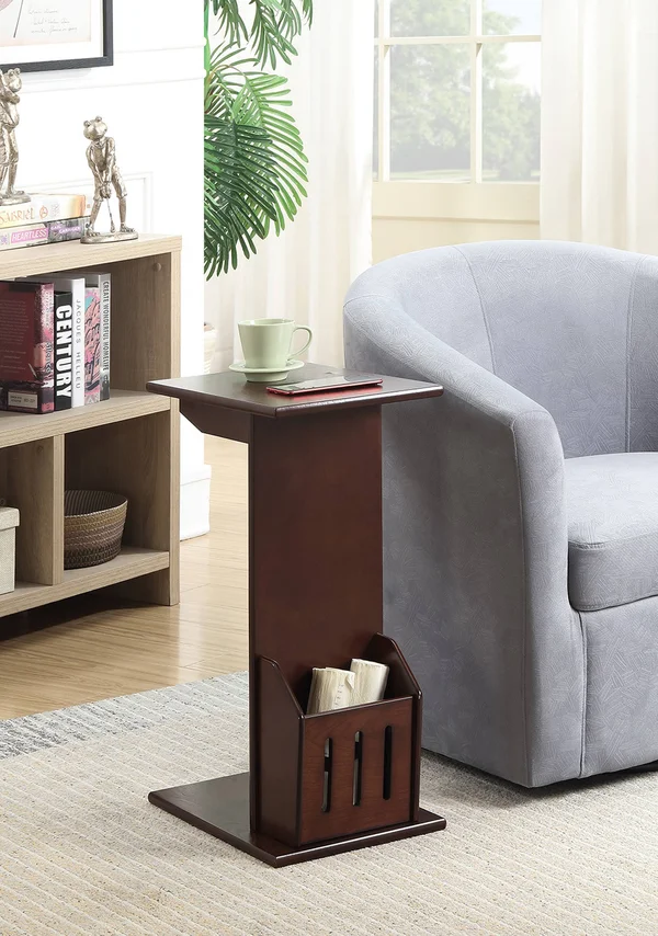 Convenience Concepts Designs2Go Abby Magazine C End Table, Brown