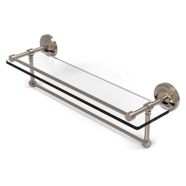 Allied Brass 16x22 Gallery Glass Shelf with Towel Bar Antique Pewter