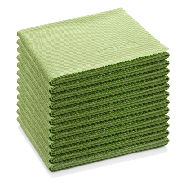 E-Cloth Glass & Polishing Microfiber Cleaning Cloth - Lime Green, 12 Count