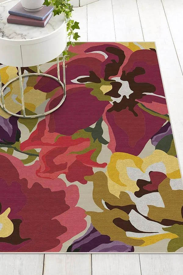 6&x9& - Machine Washable Area Rug, Kid & Pet Friendly, Indoor Rug, Poppy Floral Brights Rug, Ruggable