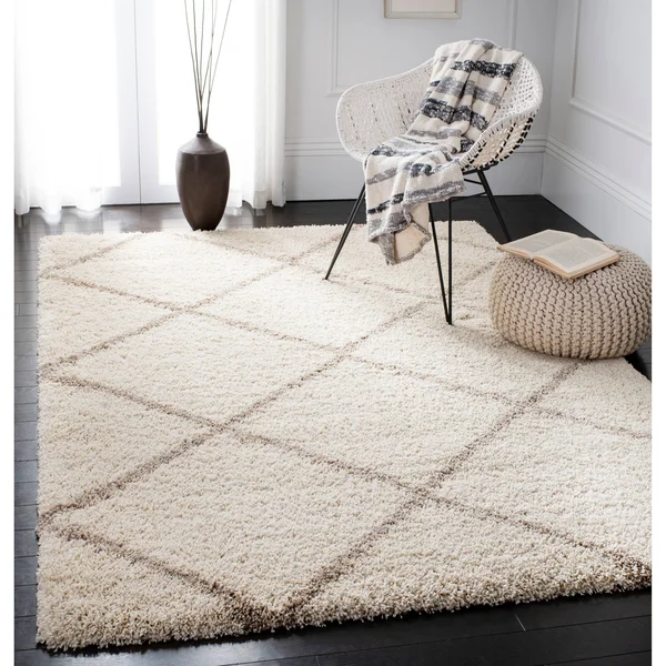 Safavieh Hudson Shag SGH281D Ivory/Beige 3& x 5& Area Rug