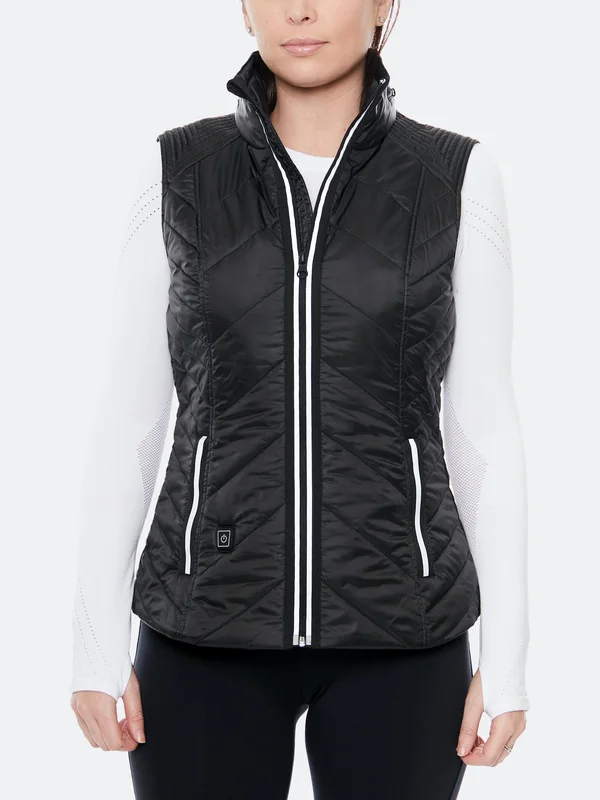 Blanc Noir Heat Smart Quilted Vest, Black, Women's, Small