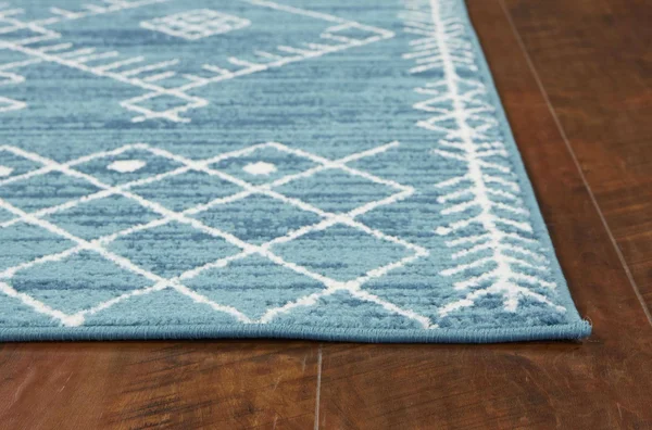 94x22 x 130x22 Ocean Blue Polypropelene Rug
