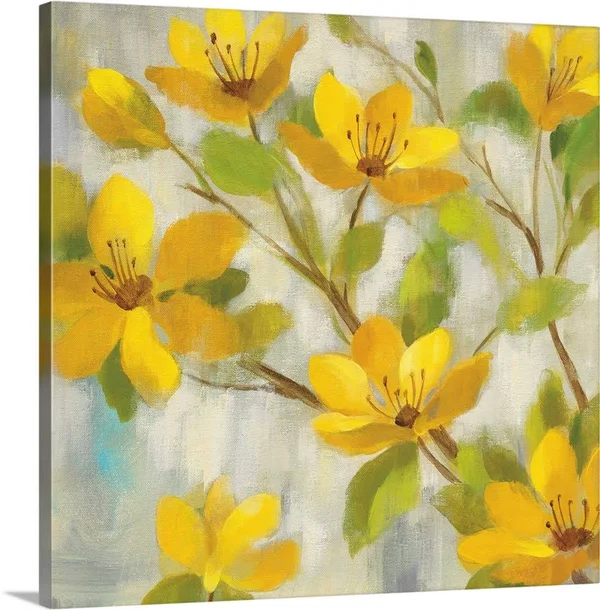 Golden Bloom I - Large Solid-Faced Canvas Wall Art Print, Great Big Canvas