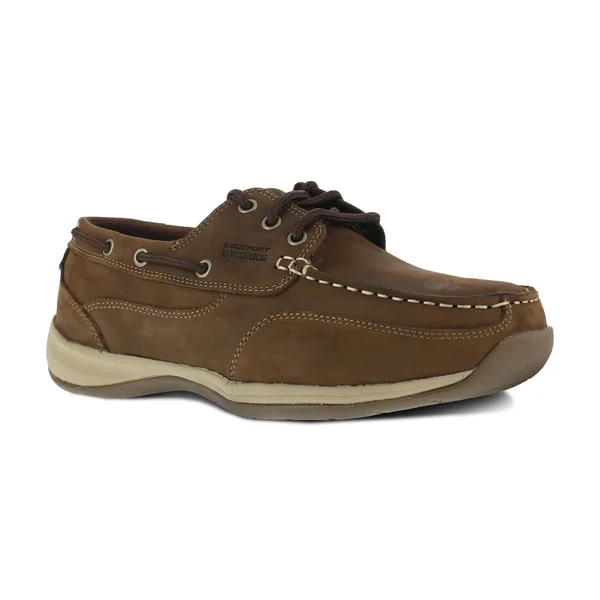 Rockport Works Sailing Club Boat Shoe Steel Toe, Men's Brown