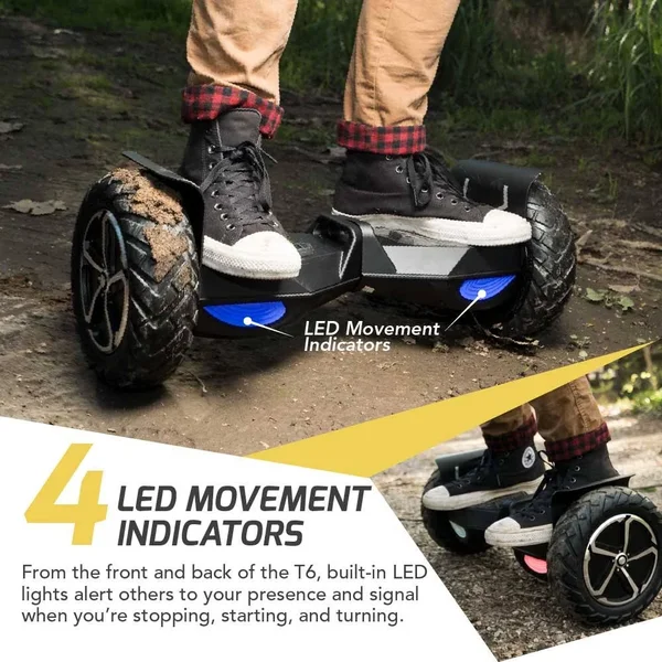 Swagtron Swagboard T6 Outlaw Off-Road Bluetooth Hoverboard - 12mph Speed, Pink