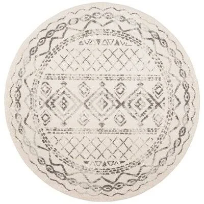 Rentz Southwestern Ivory/Gray Area Rug Union Rustic Rug Size: Round 9&