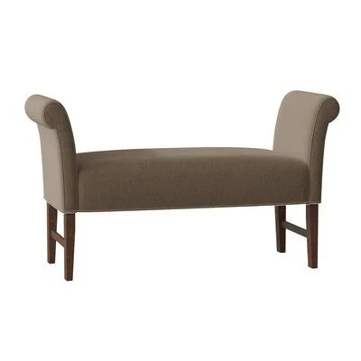 Garfield Upholstered Bench Fairfield Chair Body Fabric: 3158 Bamboo - Leg Color: Walnut