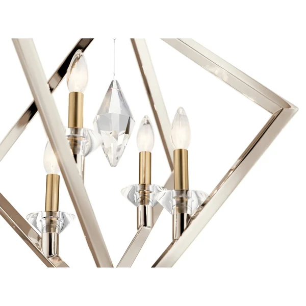 Kichler 43051PN Layan Polished Nickel 4 Light Chandelier
