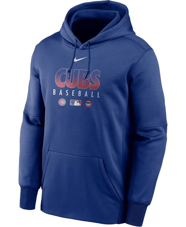 Men's Nike Royal Chicago Cubs Authentic Collection Therma Performance Pullover Hoodie