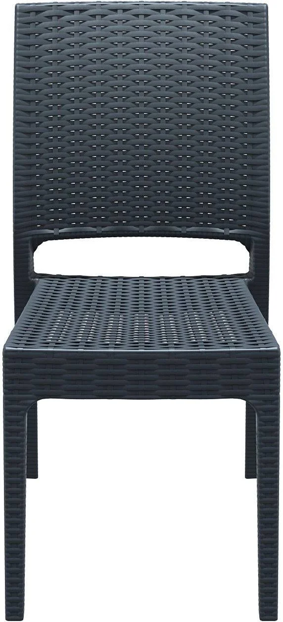 Florida Resin Wickerlook Dining Chair Dark Gray