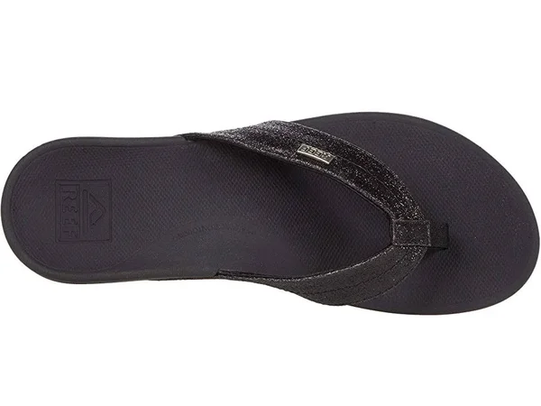 Women's Reef Ortho-Spring Flip Flop, Size: 11, Black