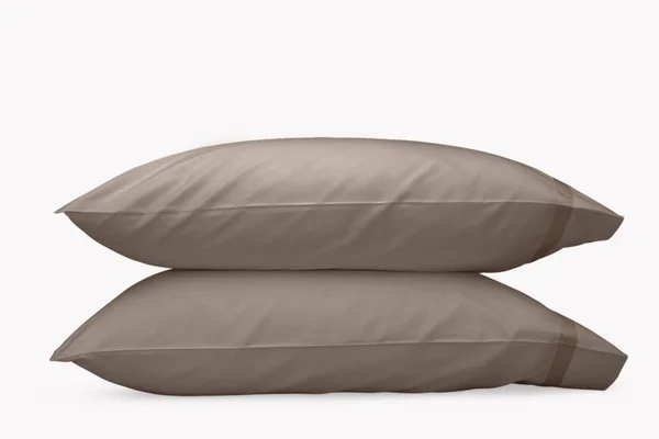 Matouk Nocturne Pillowcase - Single in Mocha, Egyptian Cotton, King 21 in W x 41 in L Size