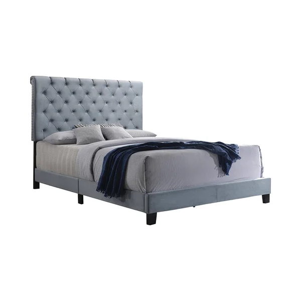 Coaster Warner Upholstered Eastern King Bed Slate Blue