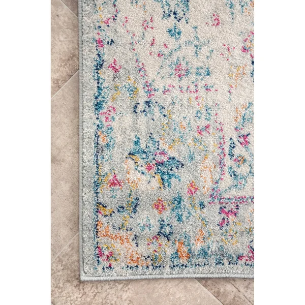 nuLOOM Traditional Vintage Floral Medallion Richelle Area Rug - 6& 7x22 x 9& - Blue