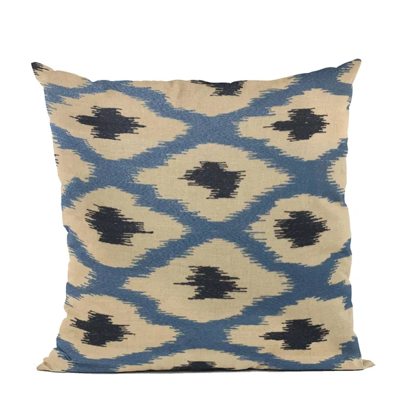 Plutus 26x22 x 26x22 Color Stitched Dot Luxury Throw Pillow in Blue