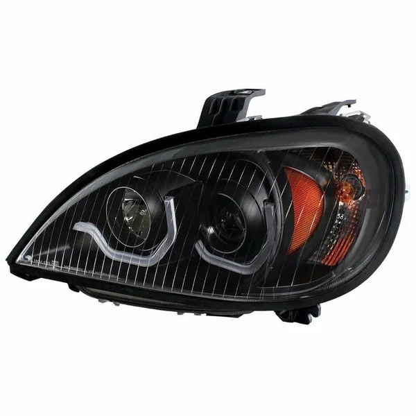 Freightliner Columbia Projection Headlight w/ Dual LED Light - Blackout - Driver