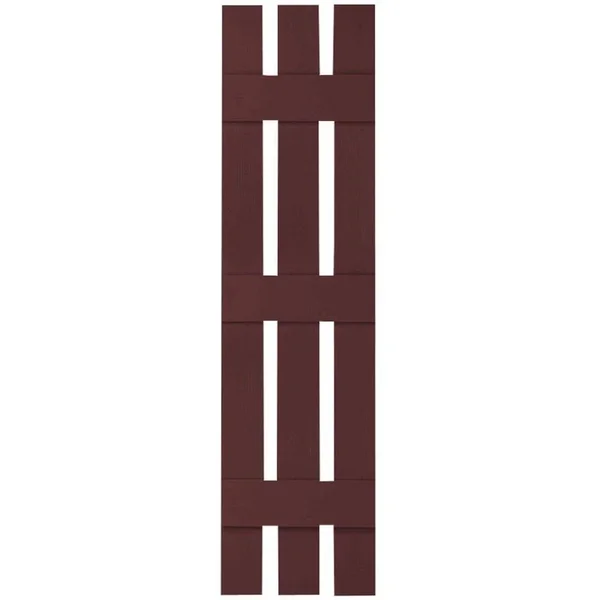 12 inchw x 95 inchh Lifetime Vinyl, Custom Three Board Spaced (3 Batten), Board-n-Batten Shutters, w/Shutter-Loks (Per Pair), Bo