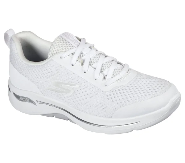 Skechers GOwalk Arch Fit - Motion Breeze White/Silver - Size 8.5