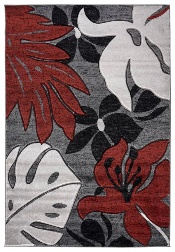 MDA Rugs Madrid 7 x 10 Grey Indoor Floral/Botanical Area Rug, ML-GMSP05710