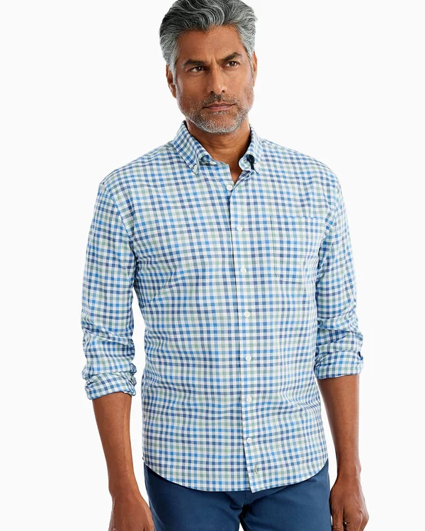 Johnnie-O Caiden Hangin& Out Button Down Shirt in Wake - Size: Medium