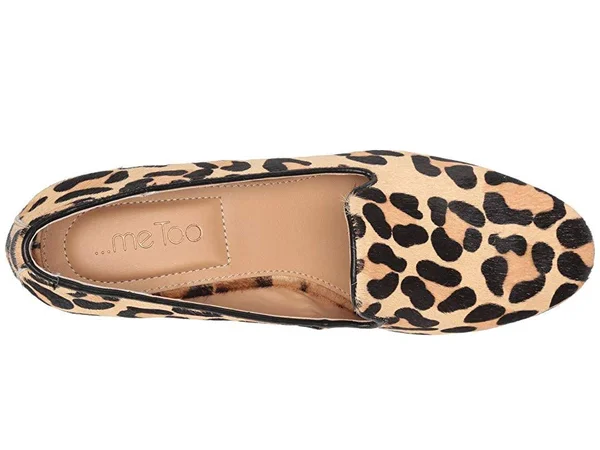 Me Too Gwen Block Heel Loafer Black/Tan Jaguar Haircalf : 6