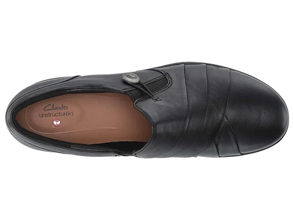 Clarks Un Adorn Loop Black Leather - Women's, Size: 5