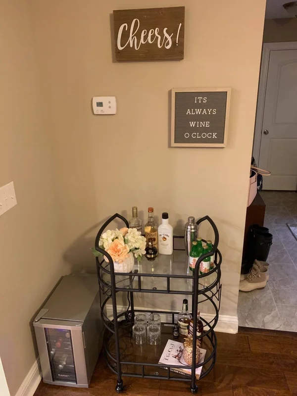Silverwood Sinclair 2-Tier Serving Cart in Hammered Bronze